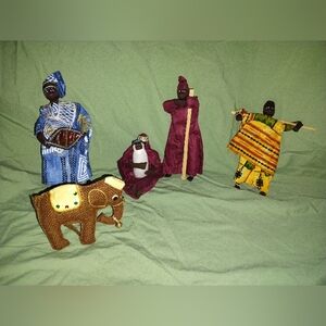 Vintage African Islam Muslim Ethnic Handmade Dolls Christmas Nativity Scene Baby